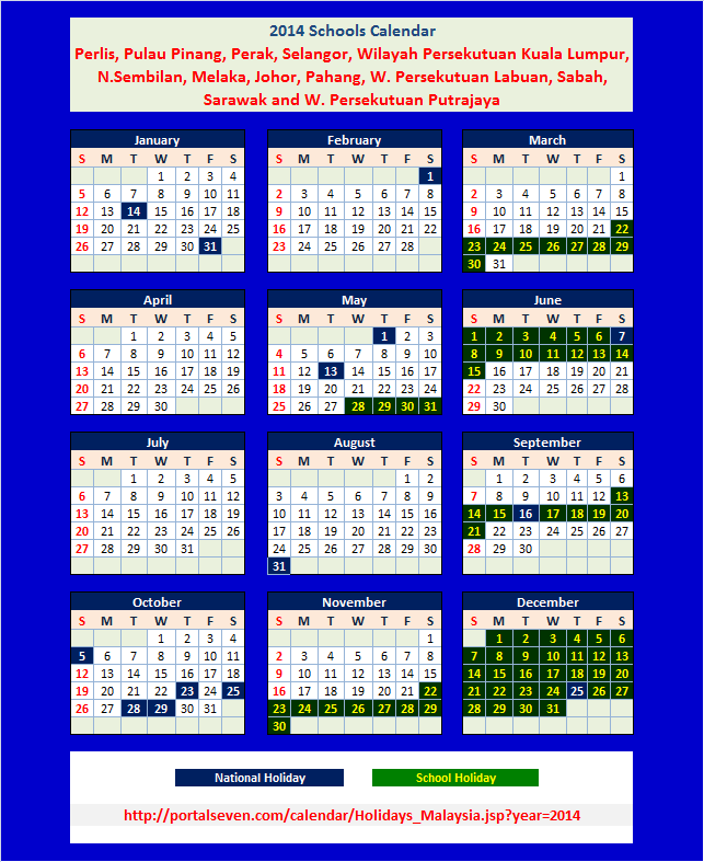 2014 Malaysia Calendar | 2014 Malaysia Public &amp; School Holidays